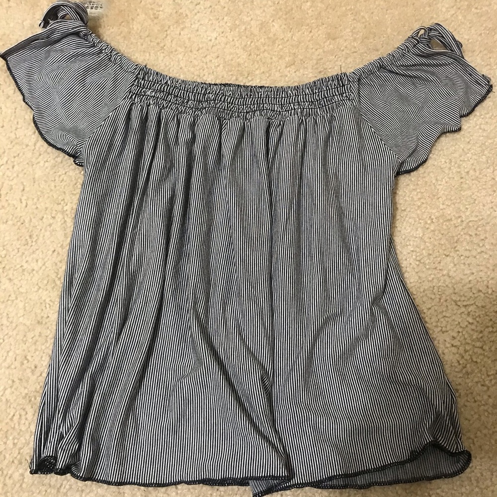 Striped off the shoulder top